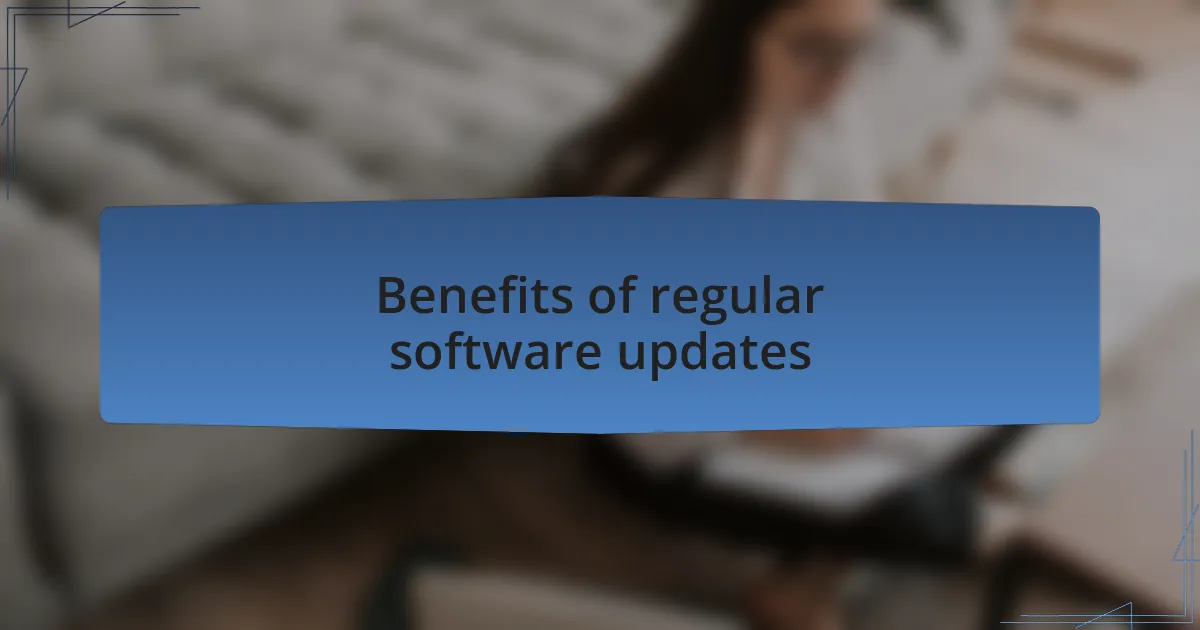 Benefits of regular software updates