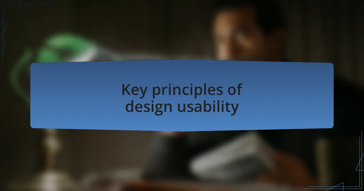 Key principles of design usability