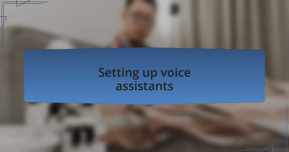 Setting up voice assistants