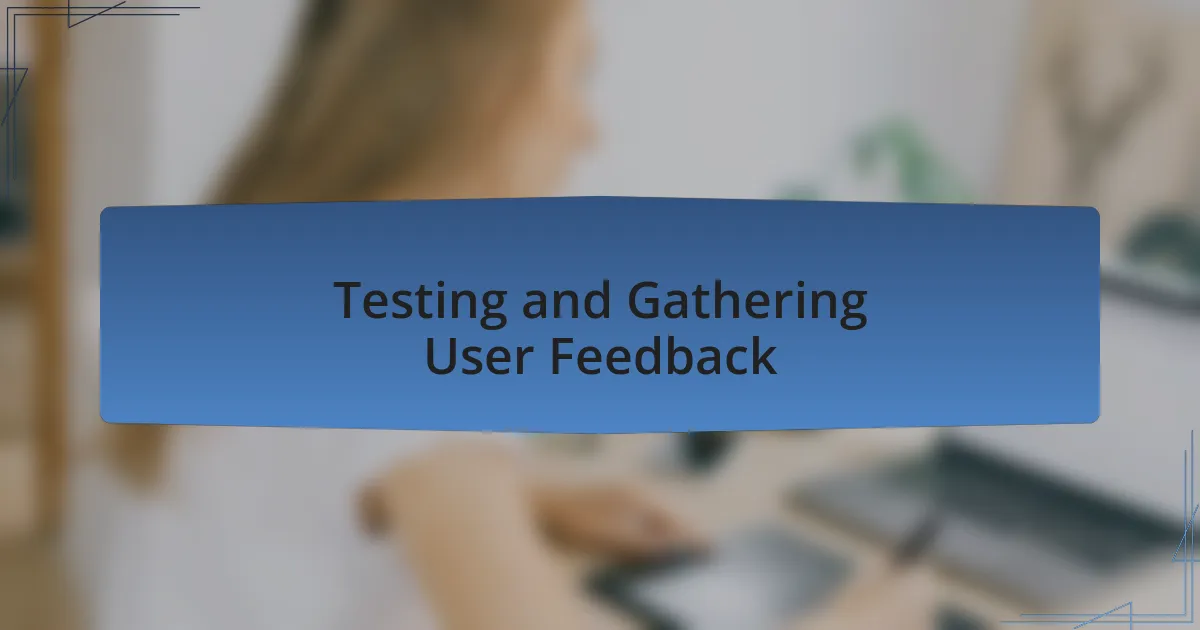 Testing and Gathering User Feedback